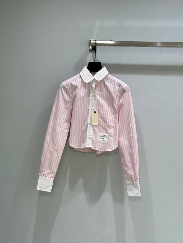 25Ss Spring/Summer New Arrival! Collar With Contrasting Stripes And A Woven Back