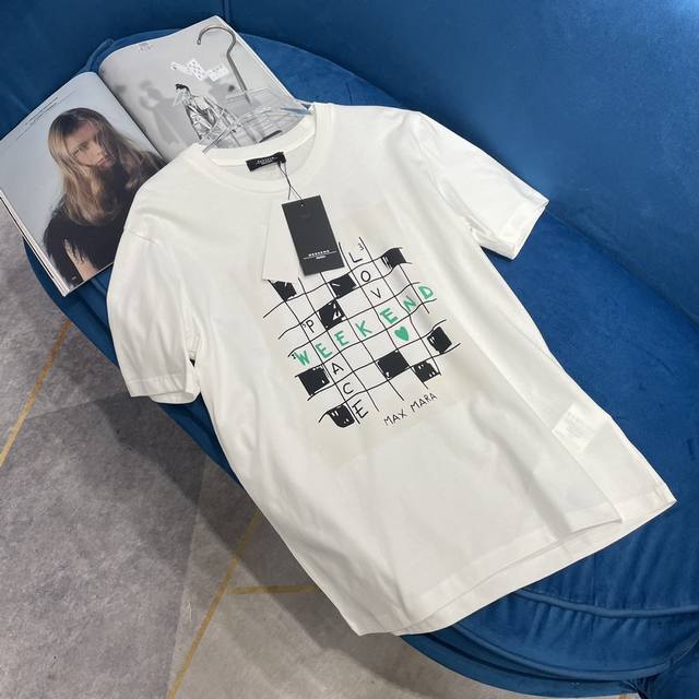 Weekend Maxmar* Spring/Summer New Arrival Creative Letter Logo Print Short-Sleev