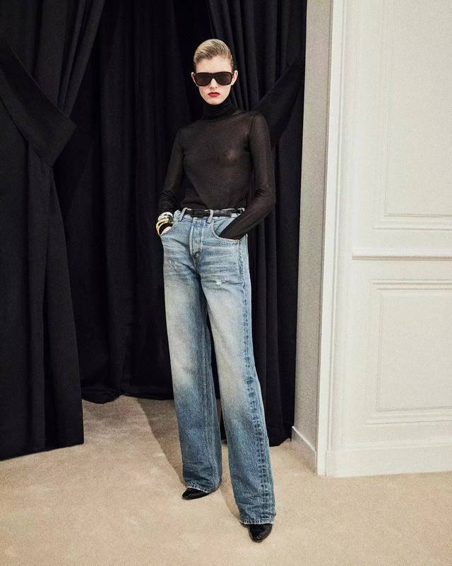 New Arrival!Latest Sl P50New Washed Straight-Leg Denim Pants. Sizes: S, M, L.