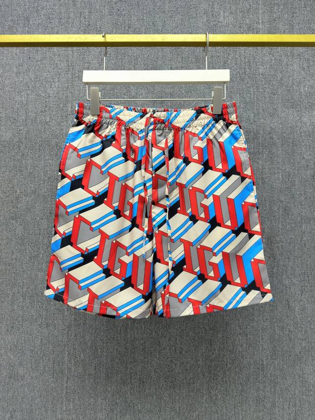 Gu-Z, ,G*Cci Spring/Summer Collection Printed Drawstring Shorts S M L Xl Four Si