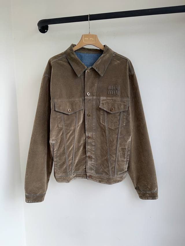 Miu25 Spring/Summer New Custom-Made Washed Velvet Cashmere Short Jacket, Availab