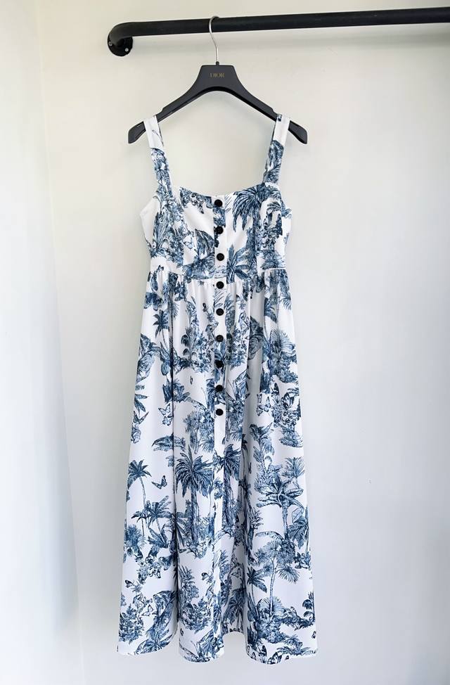 Dio25 Spring/Summer New Arrival White And Blue Color-Blocked Cotton-Blend Poplin