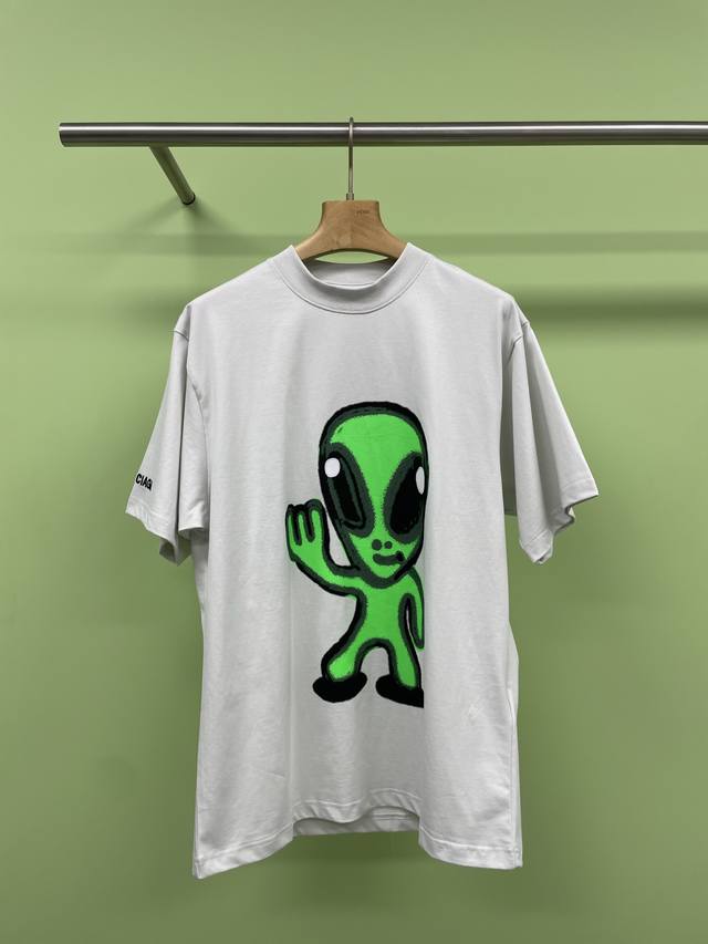 2025 Spring/Summer Short-Sleeve Balenciaga Alien Glow-In-The-Dark T-Shirt Absolu