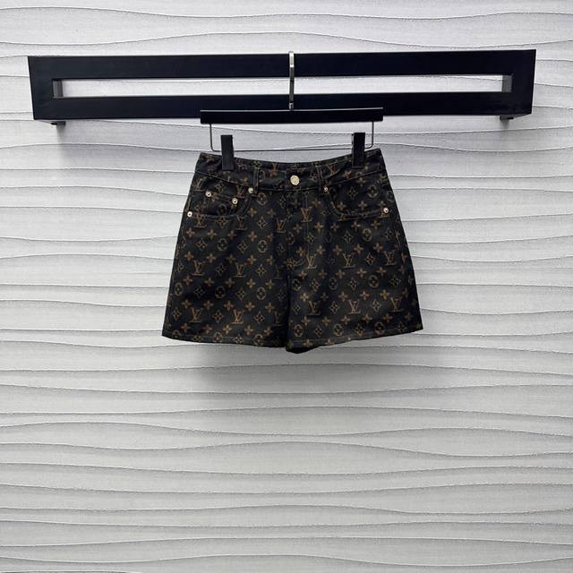 Louis Vuitto*2025 New Arrival Laser-Cut Denim Shorts Custom-Made Yb Imported Twi