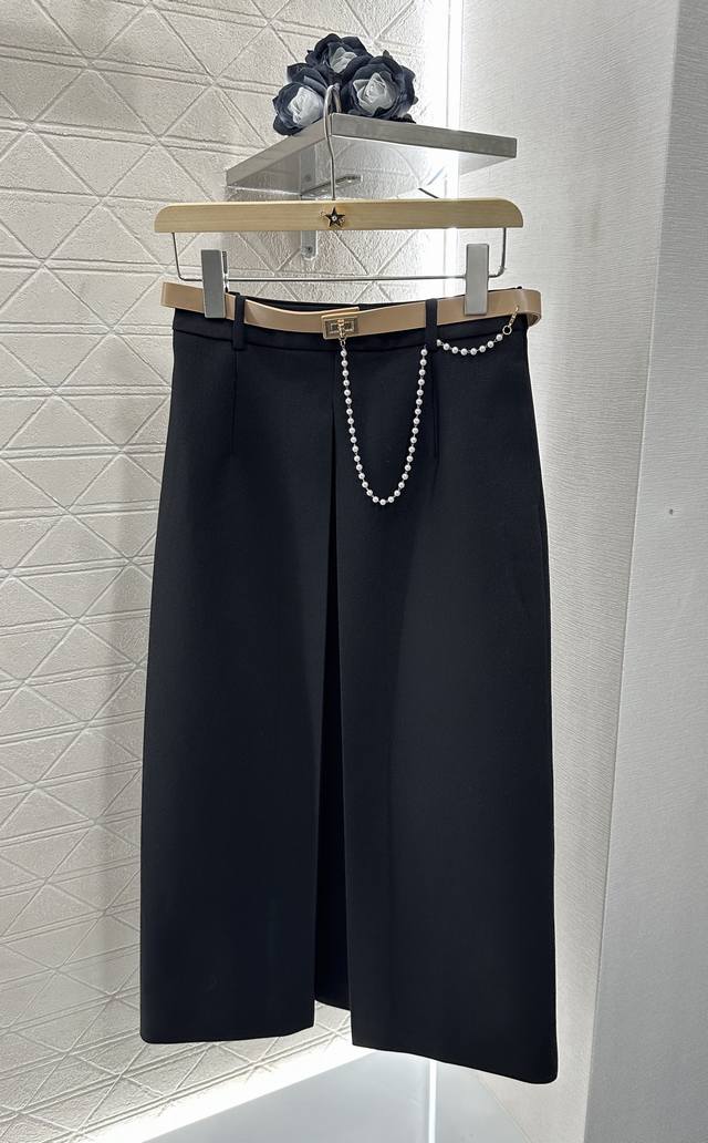 Dio*2025 New Arrival High-Waisted Pleated Chain Skirt Custom-Made Yb Imported Co