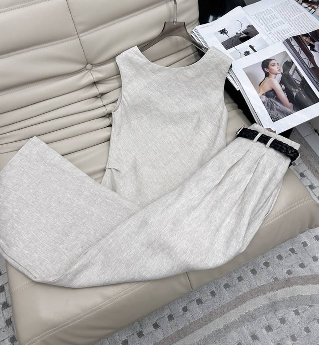 25 New Series For 2025, High-End Vintage Style, Linen High-Waisted Wide-Leg Pant
