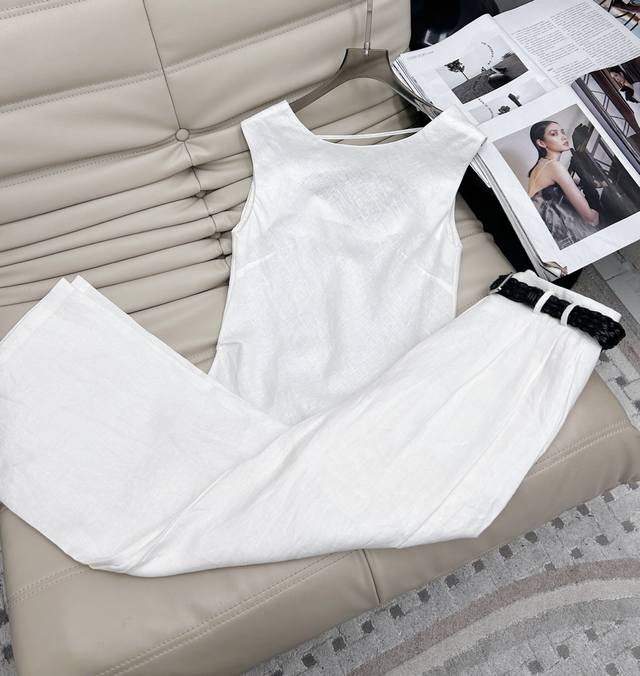 2025 New Collection Premium Old-Money Style Linen High-Waisted Wide-Leg Pants. T