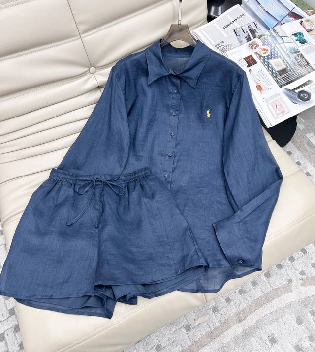 2025 New Arrival Embroidered Logo Button Shirt And Shorts Set, Custom Fabric, Ho