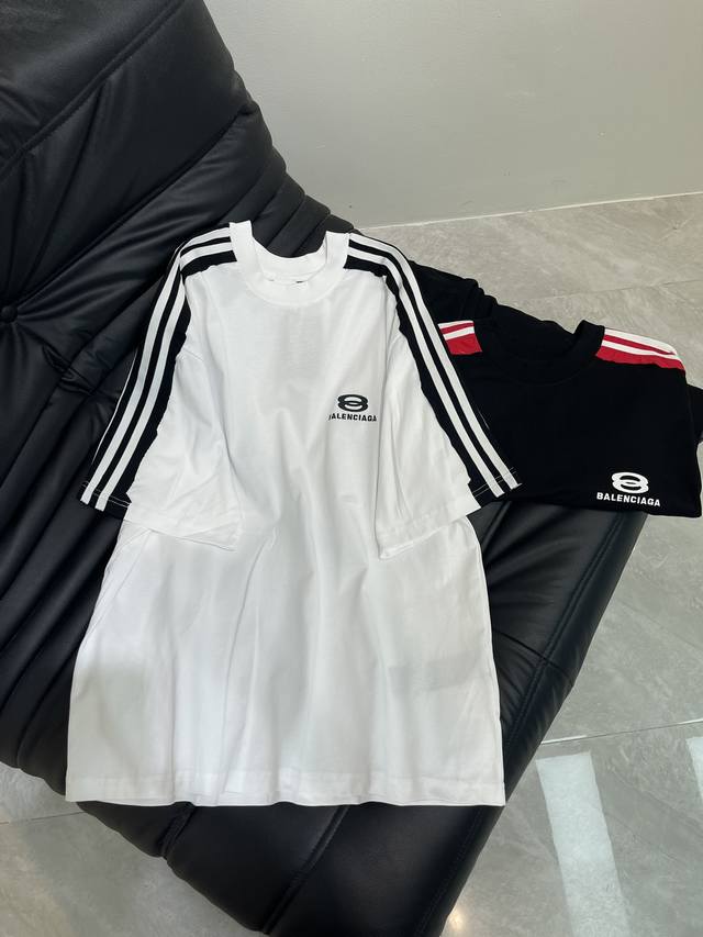 Balenciaga Paris 2025 New Arrival Drop-Shoulder Sleeve Color-Blocked, Striped, F