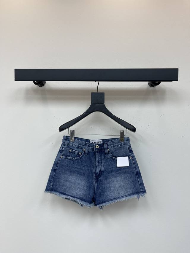 Loew* Back Pocket Embroidered Logo Shorts. Imported Denim Cotton Fabric, Soft An
