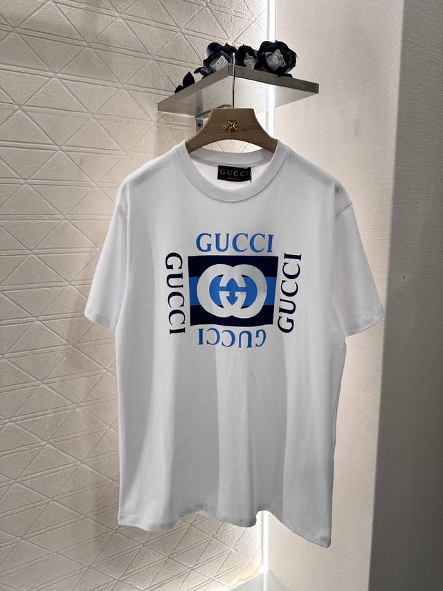 Gucci*2025 New Arrival Round Neck Printed Letter Custom Yb 100% Cotton Material