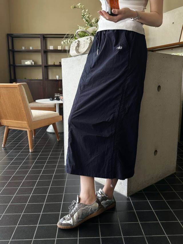 Original Alo 2025 Summer New Arrival Fashion Quick-Dry Fabric Long Skirt, Featur