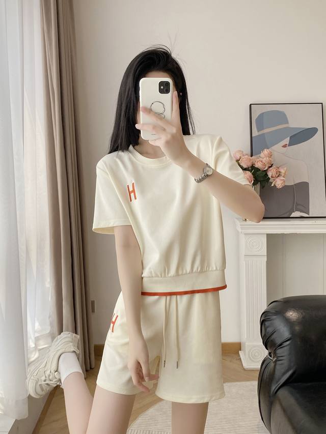 Set 2670 New Arrival Herm S-Inspired Summer Casual Fashion Shorts Set ~ Flatteri