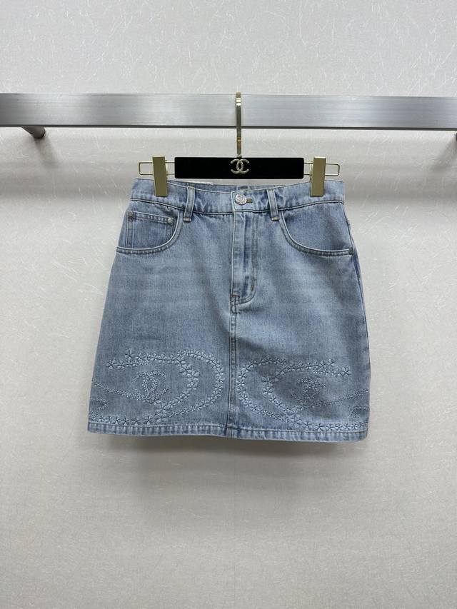 25Ss Chane *Spring/Summer New Arrival Denim Skirt! Retro-Modern Chic Fashion Pie