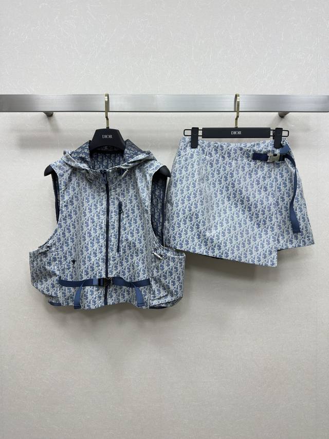 25Ss Dio *Spring/Summer New Arrival Blue D-Letter Jacquard Series Collared Jacke