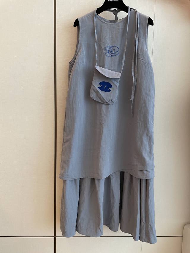 Cc Chane New Sleeveless Denim Dress Made From Breathable, High-Quality Fabric Wi