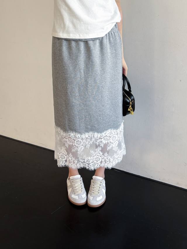 No Name New Arrival New Rouje Fashionable Simple Lace-Trimmed Elastic Waist Skir