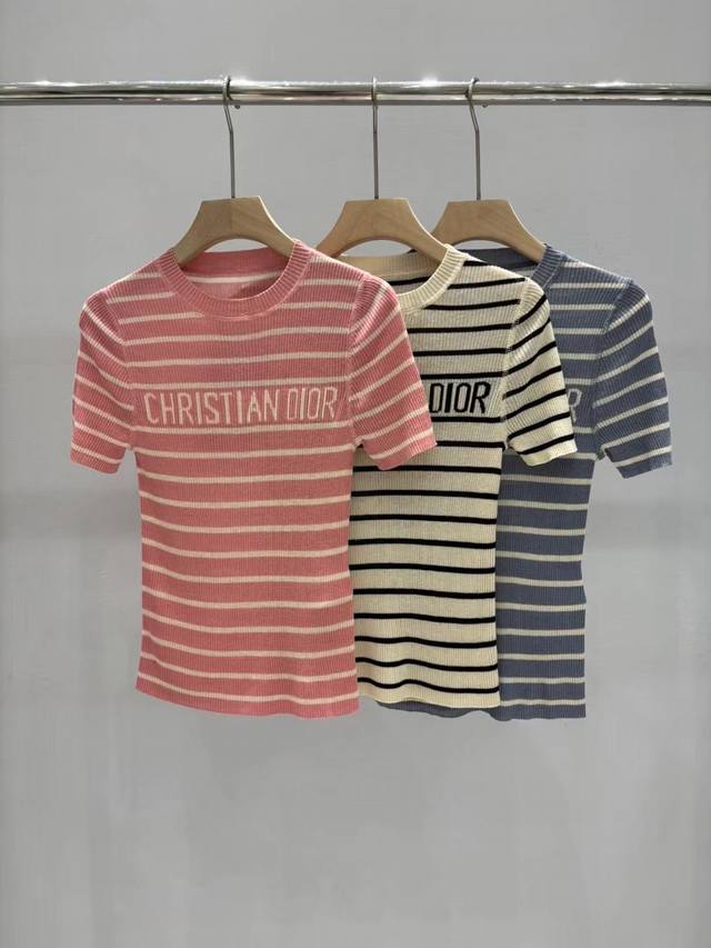 New Arrival 1:1 Quality Dior 25 Summer New Arrival Striped Fringe Letter Knit Li