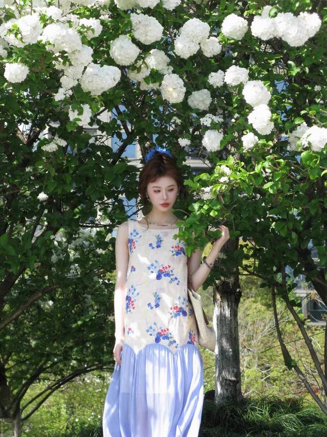 French Retro Embroidered Floral Patchwork Dress Romantic And Free-Spirited Vacat