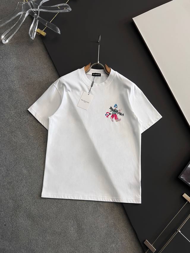 Balenciaga Paris 25Ss Summer New Arrival Round Neck Short-Sleeve T-Shirt! 270G H