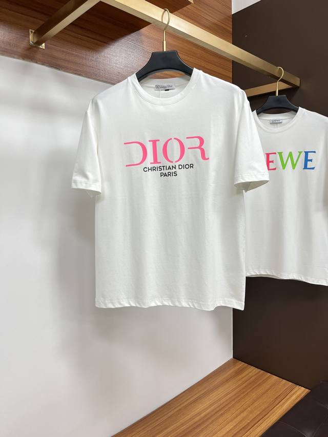 Dior 2025 Spring/Summer New Arrival Medusa & Brand Letter Logo Print Short-Sleev