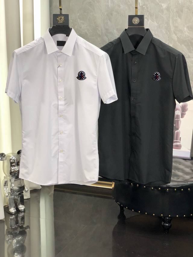 Moncler European Import 2025Ss New Men's Short-Sleeve Shirt, High-End Version! C