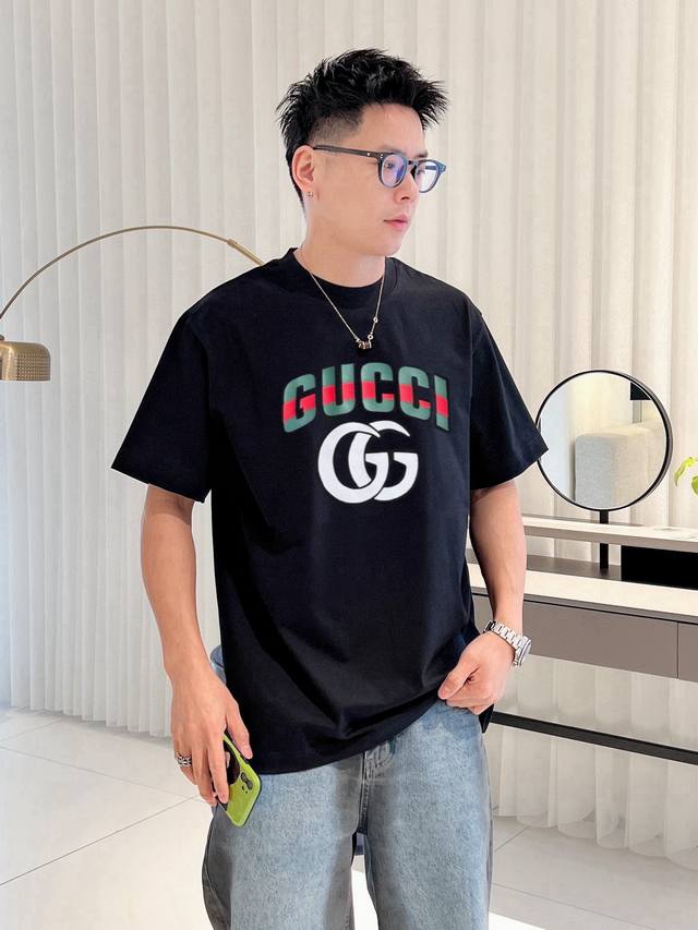 Gucci 2025 Spring/Summer New Arrival, Three Labels Complete, 100% Cotton Round N