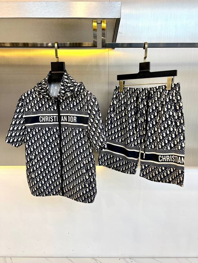Mos Dio Dior, 2025 Ss Summer New Arrival Casual Set, Matching Vintage-Print Men'