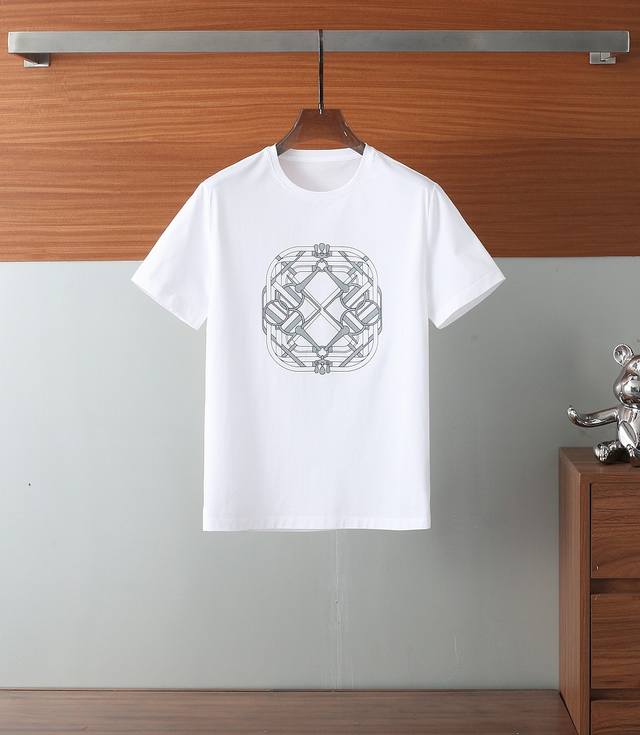 Xiaoxiao Ai*Shi He*M S 2025 Spring/Summer New Theme Printed Round Neck Short-Sle