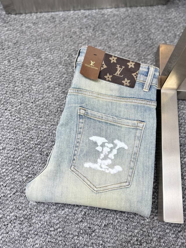 Lv*Louis Vuitton Ss25 Spring/Summer New Men's Denim Pants. The Fabric Is Highly
