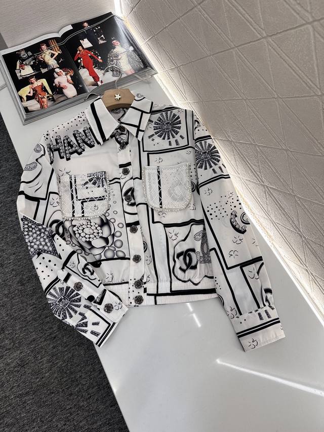 Chane*2025 New Arrival Beaded Embroidered Print Shirt And Pants Set Custom Yb Im