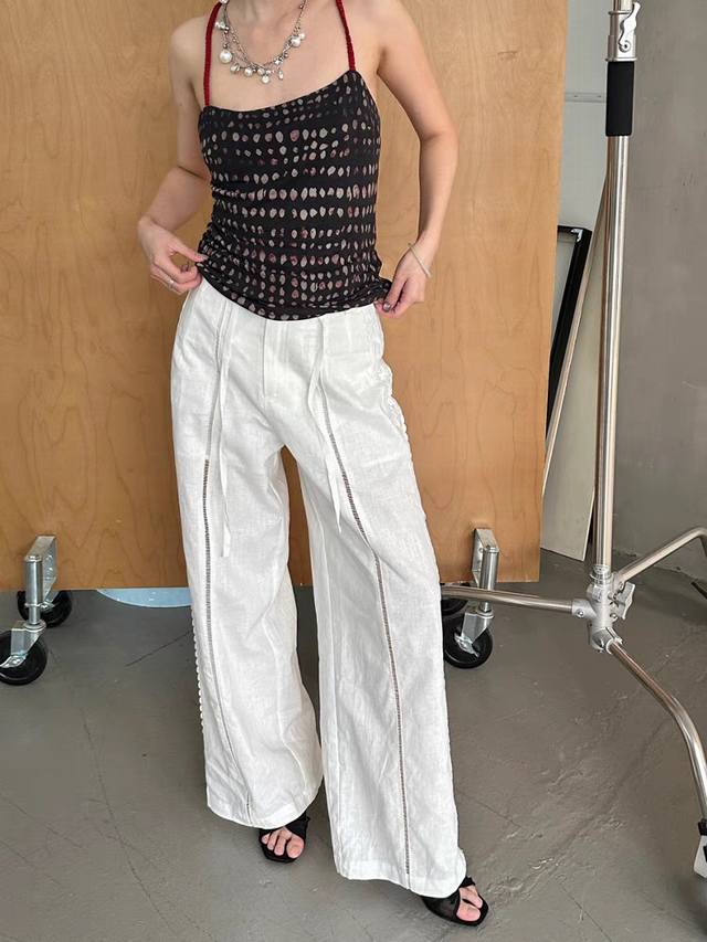 New Arrival! Restocked Bestseller Fashionable Relaxed Lace-Up Lace-Up Wide-Leg P