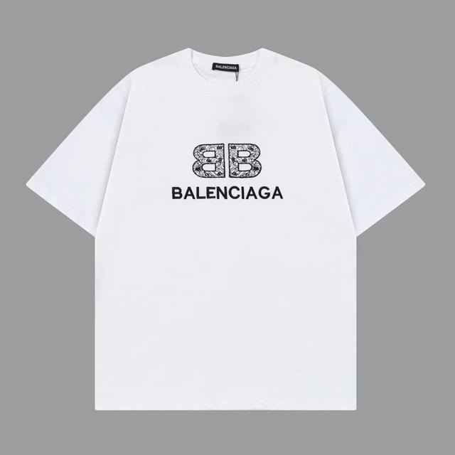 2025 Ss Balenciaga Spring/Summer New Arrival 280G Plain Weave Double Yarn Short-