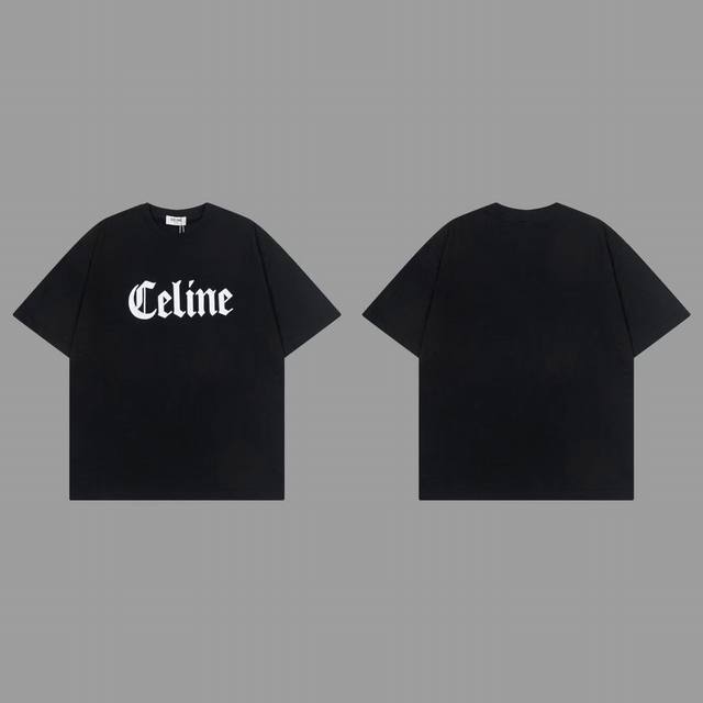2025 Ss Celine Spring/Summer New Arrival Cotton Plain Knit Loose-Fit T-Shirt, Si