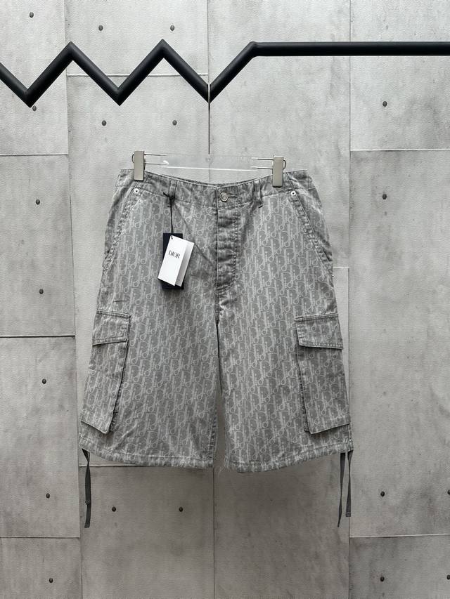 Dior 25Ss Full-Print Jacquard Shorts The Fabric Letters Are Made Using A Pull-Pr