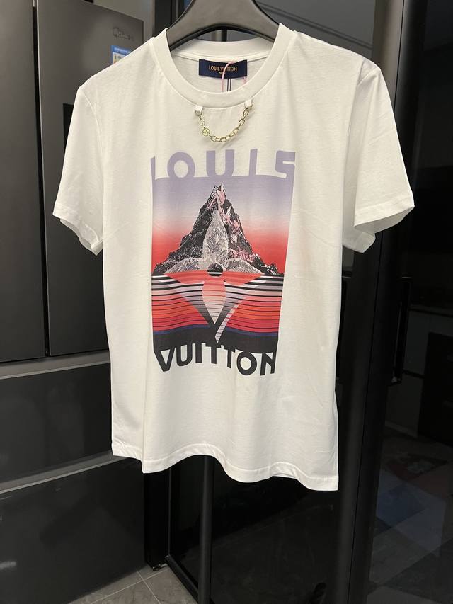 Premium Replica Louis Vuitton 25Ss Snow Mountain Floral Print Short-Sleeve T-Shi