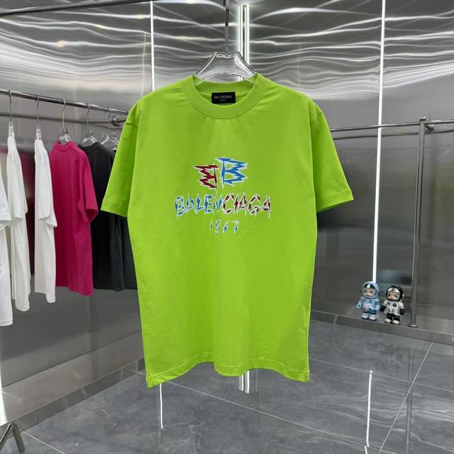 Bal Balenciaga 2025 Spring/Summer New Arrival 260G Short-Sleeve T-Shirt With Uni