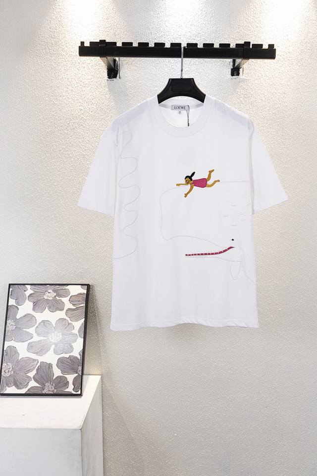 Top-Tier Version, Style Number K706, Loewe Collaboration Whale Girl Short-Sleeve