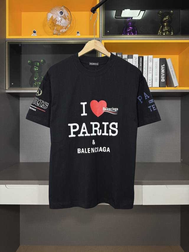 Balenciaga Paris Heart-Shaped Coca-Cola Print Round-Neck Short-Sleeve T-Shirt Fa