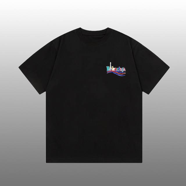 Balenciaga Printed Logo Versatile Casual Short-Sleeve T-Shirt Hang Tag, Collar L