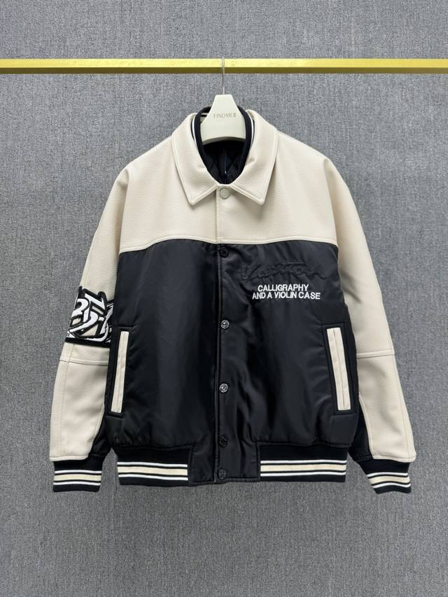 Lv -Z, ,Leather And Nylon Waist-Cinched Jacket Classic Style Main Fabric: Fabric