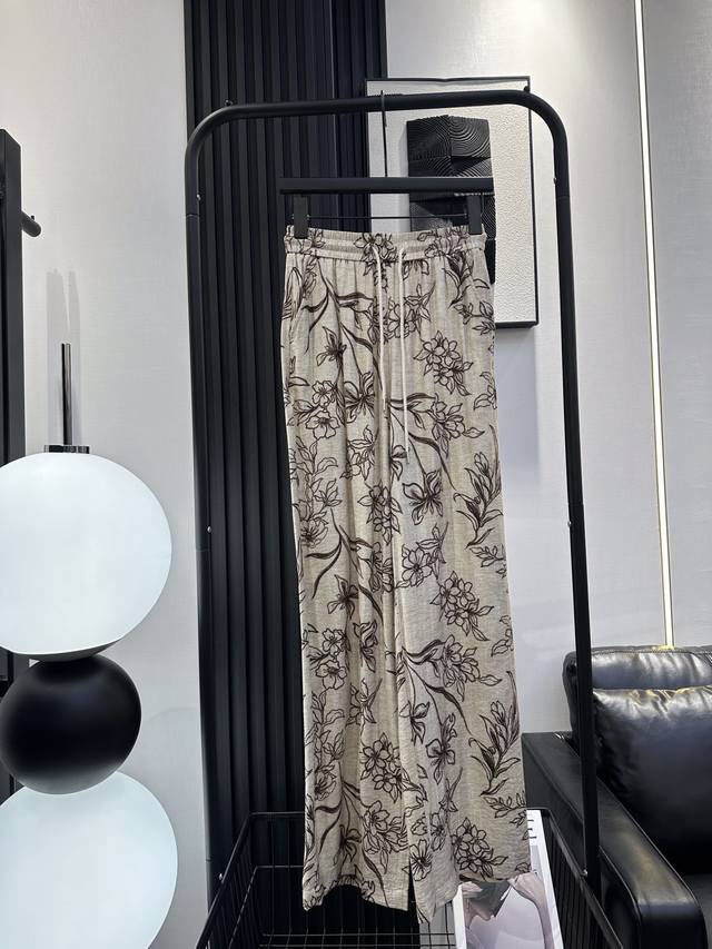 Qoy New Retro Bohemian-Style Printed Cotton-Linen Straight-Leg Pants, Regular Fi
