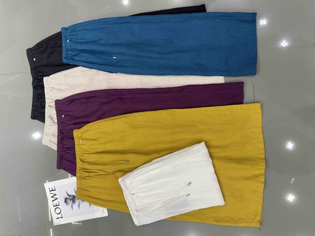Ysl Saint Laurent New Arrival Tie-Waist Linen-Blend Split Skirt With Elastic Wai