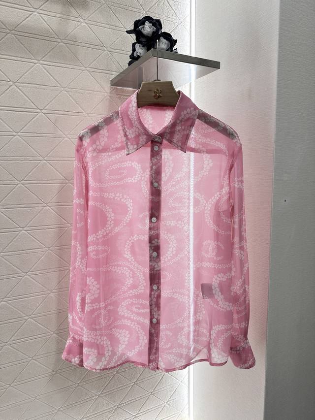 Chane*2025 New Arrival Printed Collar Shirt Custom Yb Imported Silk Material Con