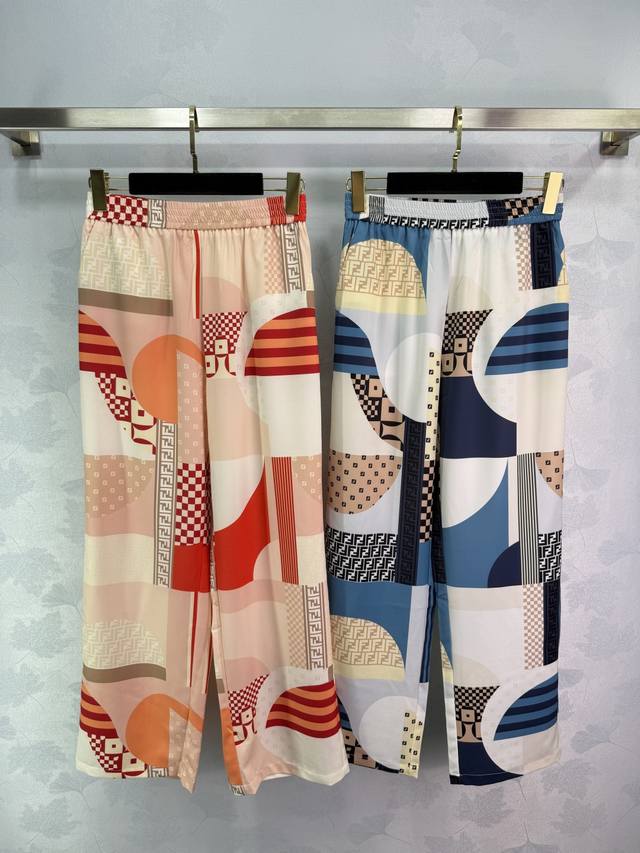 Fend* 2025 Spring/Summer New Collection! Printed Elastic Waist Relaxed Wide-Leg