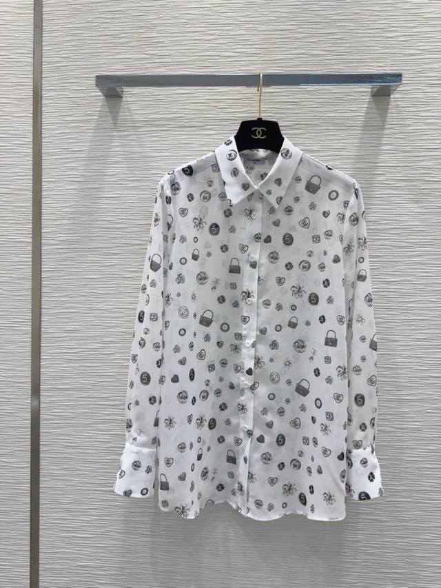 Chanel* 2025 Ss New Shirt Set With Subtle Sheer Details, A Touch Of Elegance, An