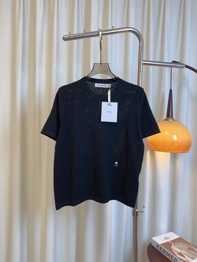 Di** New Small Bee Embroidered Logo Tencel Short-Sleeve Top Custom-Woven Tencel