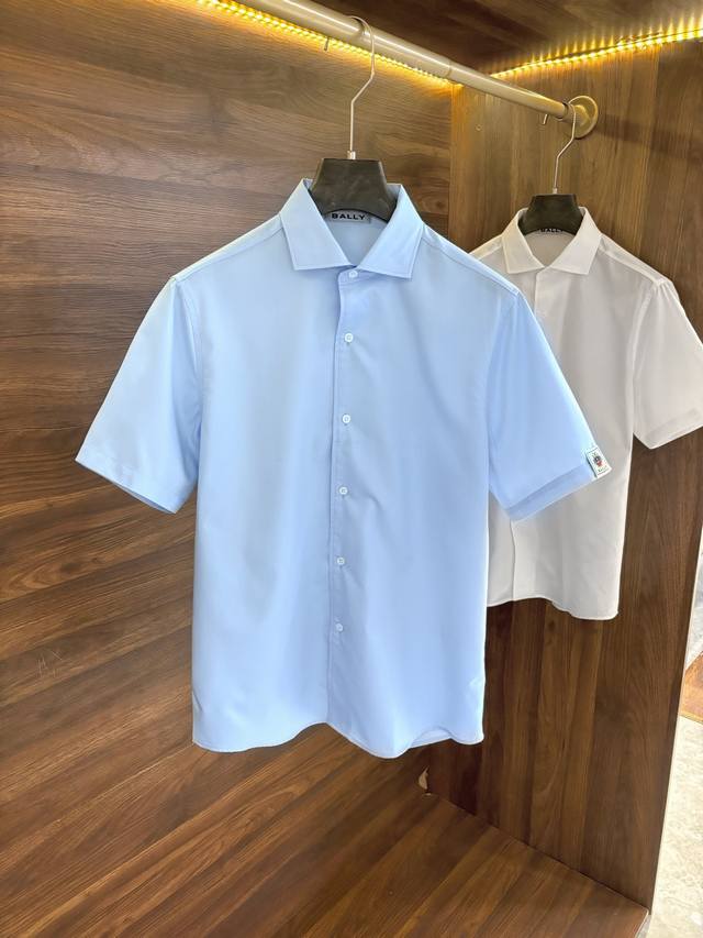 New# Bally New Specially Woven Fabric Short-Sleeve Shirt, Rare Release Via Trade