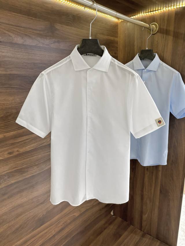 New# Bally New Specially Woven Fabric Short-Sleeve Shirt, Rare Release Via Trade