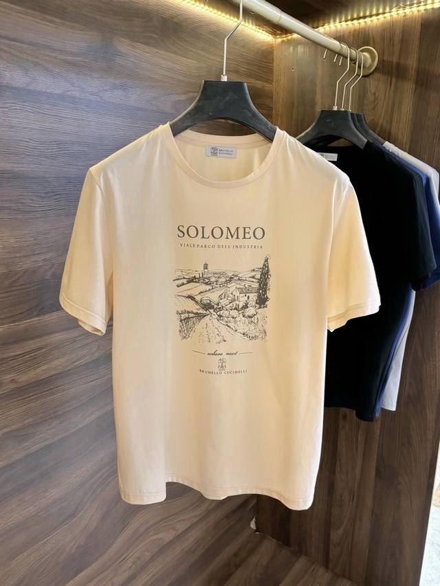 New# Brun*Llo Cucin*Ill 2025 Men's Business Round Neck Short-Sleeve T-Shirt Ever